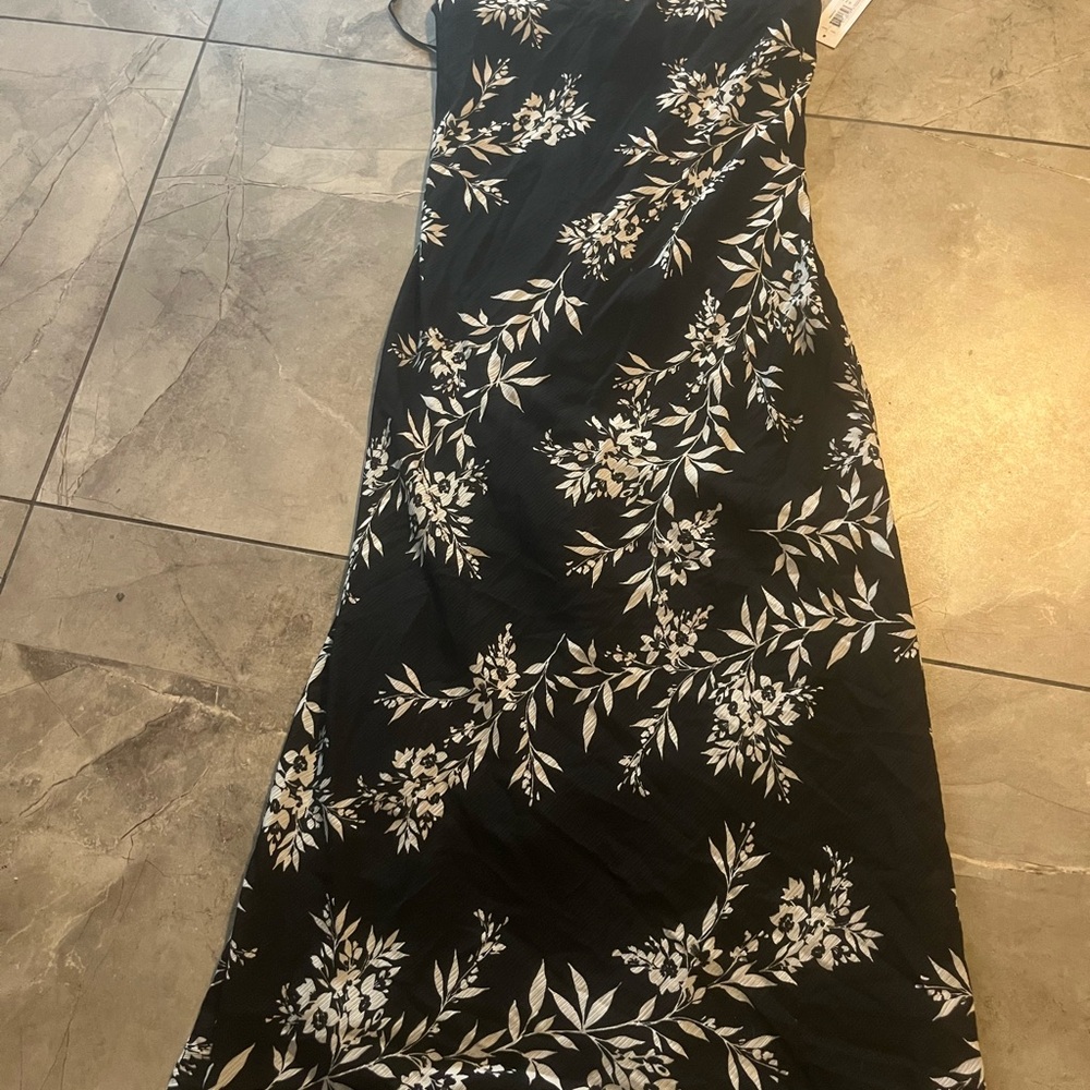 Premier Amour Black and White Floral Maxi Dress